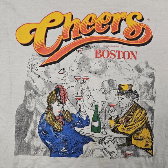 Vintage Cheers Tshirt XXL TV Show Boston 90s Distressed Grunge Comedy Beer Retro - Picture 2 of 13
